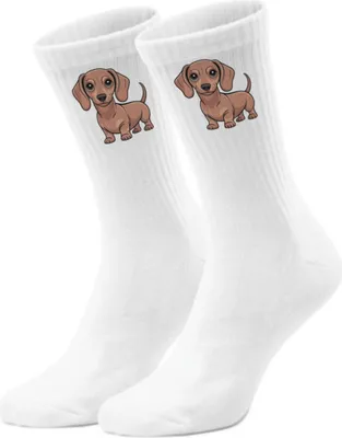 Produktbild von epicsocks Dackelliebe Beiger Dackel Socken in 37-41 im Paar
