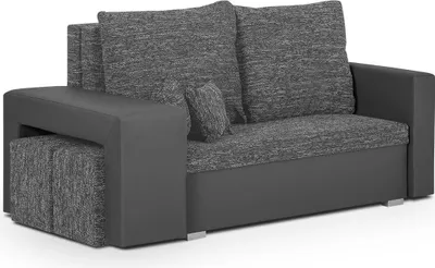 Produktbild von KomfortWelt24 2 Sitzer Sofa mit Schlaffunktion und Bettkasten - Schlafsofa 160x84 cm HUBERT2 Grau