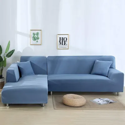 Obrázek produktu pro Topchances Potah na pohovku 3 Seater+3 Seater Pohovka Potahy na pohovku ve tvaru L elatücke Kisstische Stretch Pohovka Potah na pohovku, modrý