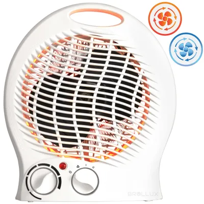 Produktbild von BROLLUX  Heizlüfter & Ventilator 2000W mobiles Heizgerät VO-W Thermoventilator Elektroheizung Spiralheizkörper Heizspirale Elektroheizkörper