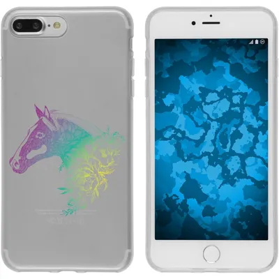 Produktbild von PhoneNatic Case kompatibel mit Apple iPhone 8 Plus Silikon-Hülle Floral Pferd M5-4