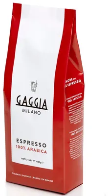 Obrázek produktu pro Gaggia 100% Arabica, 1 kg, Espresso, Světlé pražení, 1 kusů, Taška