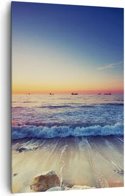 Produktbild von Bild auf Leinwand - Leinwandbild - Einteilig - Meer Strand Welle - 80x120cm - Wand Bild - Wanddeko - Wandbilder - Leinwanddruck - Wanddekoration - Leinwand bilder - Wandbild - PA80x120-3613