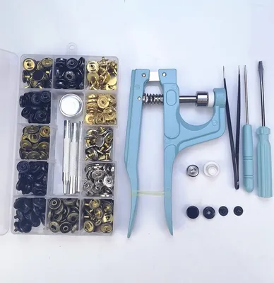 Image de INF Kit de fixations à boutons-pression avec pince à pression, outil d'installation Multicolore