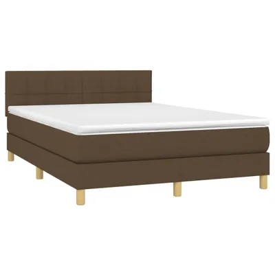 Produktbild von Boxspringbett mit Matratze Dunkelbraun 140x190 cm Stoff