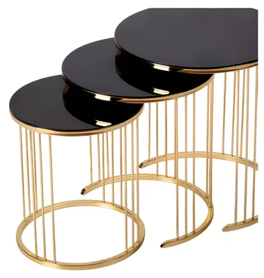 Obrázok produktu pre Čierny drevený bočný stolík moderný a elegantný