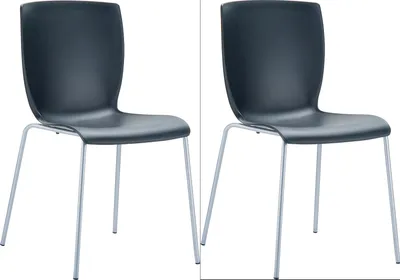 Produktbild von CLP 2er Set Bistrostühle Mio mit Aluminiumgestell und Kunststoffsitz schwarz