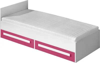 Produktbild von Kinderbett / Jugendbett Walter 11 inkl. Lattenrost, Farbe: Weiß / Rosa Hochglanz - 90 x 200 cm (B x L)