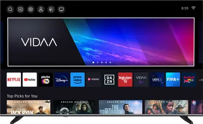 JVC Fernseher 43 Zoll Smart TV VIDAA LT-43VD3555 4K Fernseher UHD, HDR Dolby Vision und Triple-Tuner