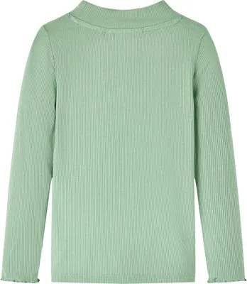 Produktbild von vidaXL Kinder-Langarmshirt Halbrollkragen Dunkles Minzgrün 128