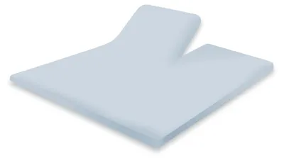 Produktbild von Eleganzzz Split-Topper-Spannbetttuch Perkal – Licht Blau – 160x200 – 2-teilig für Doppelbett-Topper