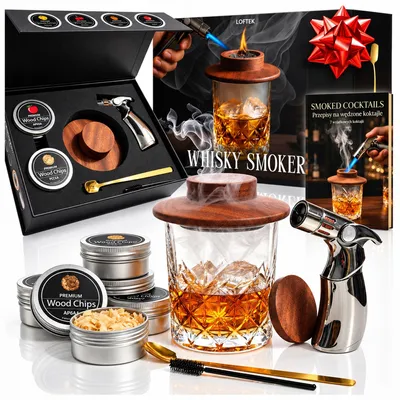 Zdjęcie produktu dla Zestaw do Wędzenia Whisky Smoker Gadżet Prezent dla Chłopaka Mężczyzny 11w1