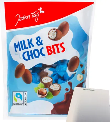 Produktbild von Jeden Tag Milk & Choc Bits (200g Packung) + usy Block