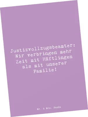 Produktbild von Mr. & Mrs. Panda Postkarte Spruch Justizvollzugsbeamte Zeit - Lavendeltraum - Geschenk, handgefertigte Geschenke, Gefängnisarbeit, Schichtdienst, Ansichtskarten, Beruf