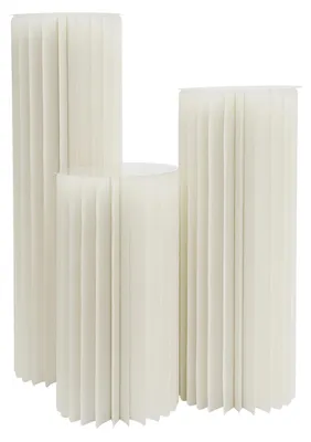 Produktbild von Deko-Säulen für Hochzeit & Party - 3er-Set Zylinder-Podeste - PVC - Ø30 cm, Höhe 60/80/100 cm - Traglast 25–30 kg/Stück - Cremeweiß