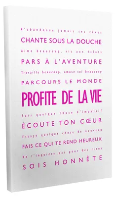 Canvasbild "Profite de la Vie", Pink/Weiß, 91x60 cm