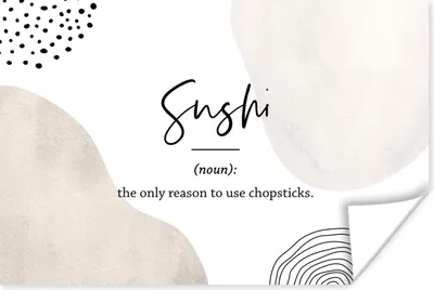 Produktbild von MuchoWow® Poster Sprichwörter - Sushi - Wörterbuch - Zitate - Sushi-Definition 60x40 cm - Schlafzimmerdekoration