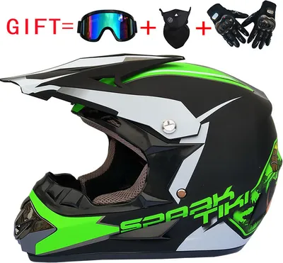 Image de Casque de motocross Casco pour motocyclette et moto hors route avec masque L