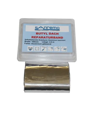 Obrázok produktu pre Sanremo DACH opravná páska na odkvapy samolepiaca butylové pásky hliník lesklý 100mm x 2m