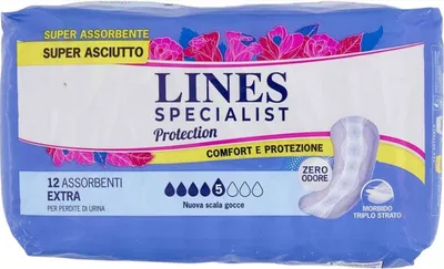 Immagine prodotto di Lines Specialist: assorbenti per l'incontinenza extra assorbenti, confezione da 1 (12 x 270 g)