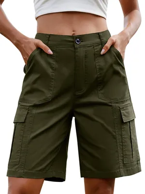 Produktbild von StylSense Cargo Shorts Damen Sommer Bermuda Kurze Hose Baumwolle Hohe Taille mit
