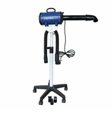 Produktbild von Tritra Professional Blauer 2200-Watt-Wasserföhn mit Standfunktion – Auf Ständer mit Auslauf – Für Hunde und Welpen