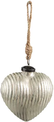 Zdjęcie produktu dla Clayre & Eef 6GL3879 bombka choinkowa 11x5x12 cm srebrna