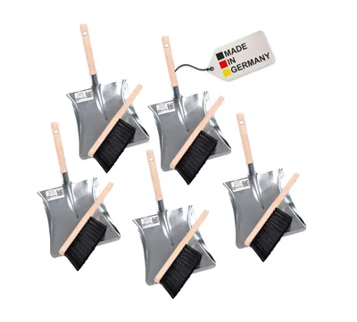 Produktbild von 5x BawiTec Kehrgarnitur Besen-Garnitur Set und Handfeger Kehrschaufel Industrie Kehrset