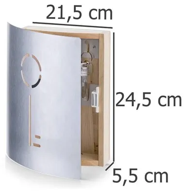 A key box with dimensions shown.
