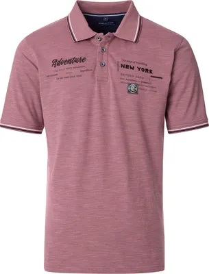 Produktbild von CasaModa XXL Stretch-Polo Print rosenholz melange