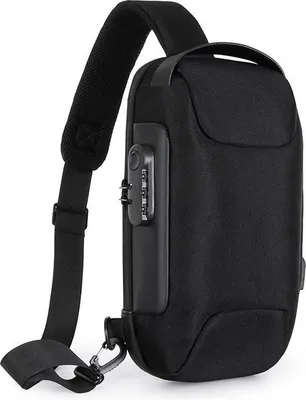 Immagine prodotto di Borsa a tracolla nera con porta USB, impermeabile, pratica per i viaggi