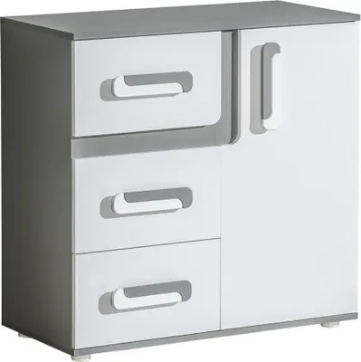 Obrázek produktu pro Minio, komoda 85 cm, "Arezzo", antracitová / bílá / antracitová barva