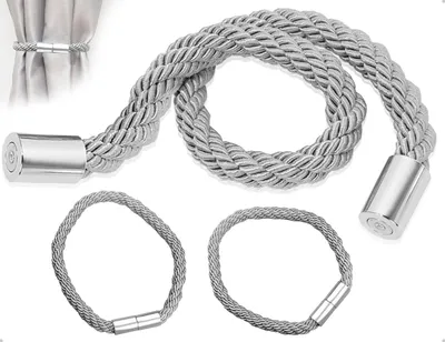 Produktbild von Magnetische Vorhang Raffhalter - 2 Stück Vorhanghalter Schnallen - Für Haushalt Cafe Büro Wohnzimmer Schlafzimmer Küche - Grau
