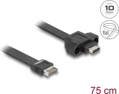 Obrázok produktu pre DeLOCK 85760, 0,75 m, 3.2 Gen 2 (3.1 Gen 2), USB Type-E, USB Typ-C, Samec, Samica