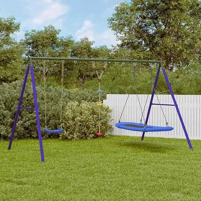 Imagen del producto de Conjunto de columpios que incluye un asiento de columpio, un columpio tipo cuerda y un columpio tipo nido, modelo A