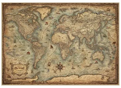 Image de Puzzle planisphère ancien 3000 pieces - carte du monde, mappemonde - educa - 19567