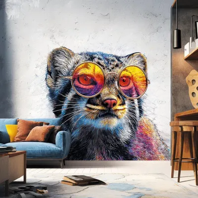 Wandtattoo mit Manul-Katze und Sonnenbrille – Decords, Produktansicht 1