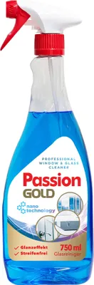 Image de PASSION GOLD Nettoyant pour vitres au vinaigre d'alcool bleu 750 ml