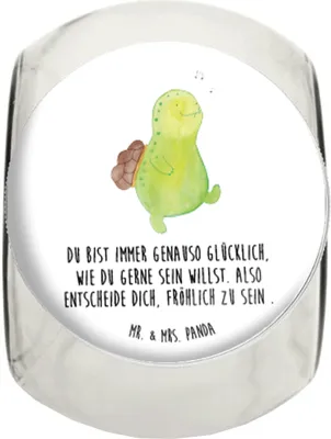Produktbild von Mr. & Mrs. Panda Kaffeedose Schildkröte Pfeifen XL 2000ml - Weiß - Geschenk, keksdose glas, Aufbewahrungsdose, Neuanfang, glasbehälter, Fröhlich, Depression, Schildkröten