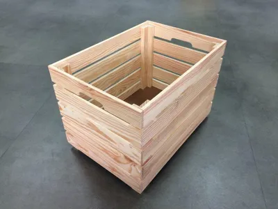 Image de Caisse en pin brut Creabox, 50 x 35 x 35 cm