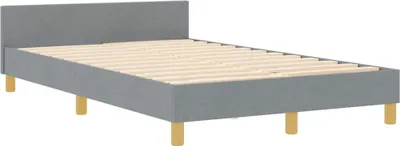 Zdjęcie produktu dla Łóżko Tapicerowane 120x200 Szare Rama Łóżka ze Stelażem z Zagłówkiem