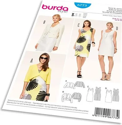 Obrázok produktu pre Strih Burda 6773 - Puzdrové šaty, bolerko, krátke sako