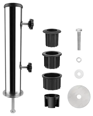 Image de Support universel pour parasol en acier inoxydable, avec adaptateurs de 32/38/48 mm, idéal pour la plage, le jardin et le camping