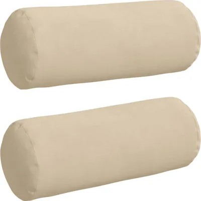 Obrázok produktu pre vidaXL Vankúšik Bolster 2 kusy krémový Ø 15 x 40 cm tkanina z mikrovlákna