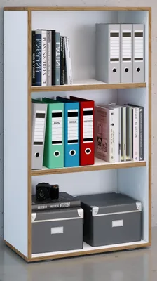 Produktbild von VCM Holzregal stehend | platzsparender Aktenschrank | Maße ca. H. 110 x B. 60 x T. 33 cm | Elegantes Regal | Büroregal – Salia 3fach B. 60 cm