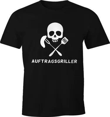 Produktbild von Herren T-Shirt Auftragsgriller Funshirt Grill Shirt BBQ FunShirt Skull Moonworks M