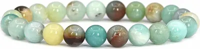 Produktbild von Bixorp Gems Barevný amazonitový náramek - leštěný náramek z korálků s drahými kameny