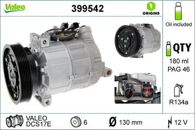 Produktbild von VALEO 399542 DCS17E Klimaanlage Klimakompressor PAG 46 R134a für VOLVO XC90 I (275)