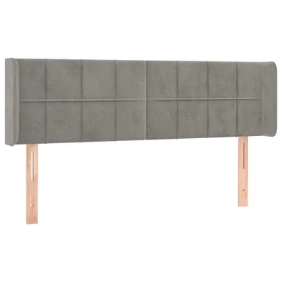 Produktbild von vidaXL Kopfteil mit Ohren Hellgrau 147x16x78/88 cm Samt
