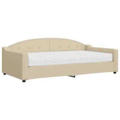 Zdjęcie produktu dla VidaXL 3197521, sofa rozkładana, Kremowy, Pianka, Metal, Poliester, Drewno, 2230 mm, 1100 mm